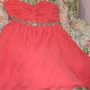 Coral homecoming/prom dress