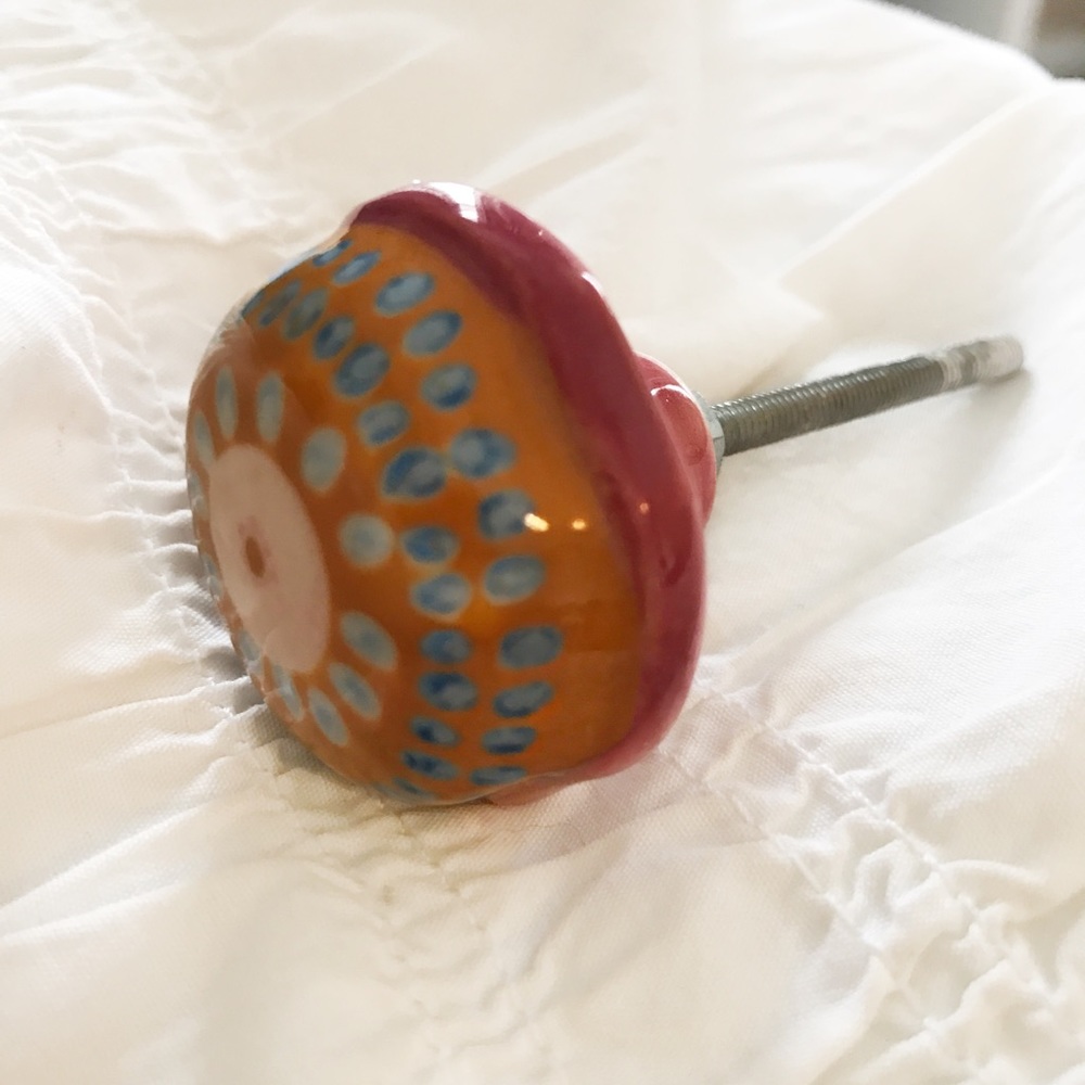 Anthropologie acrylic painted knob