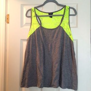 Torrid Tank Top with Neon Lace Detail - Size 1