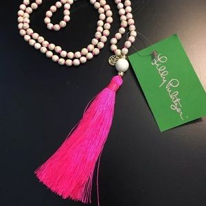 Lilly Pulitzer hot pink tassel necklace