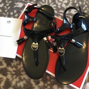 Black jelly helma COACH sandal size 6