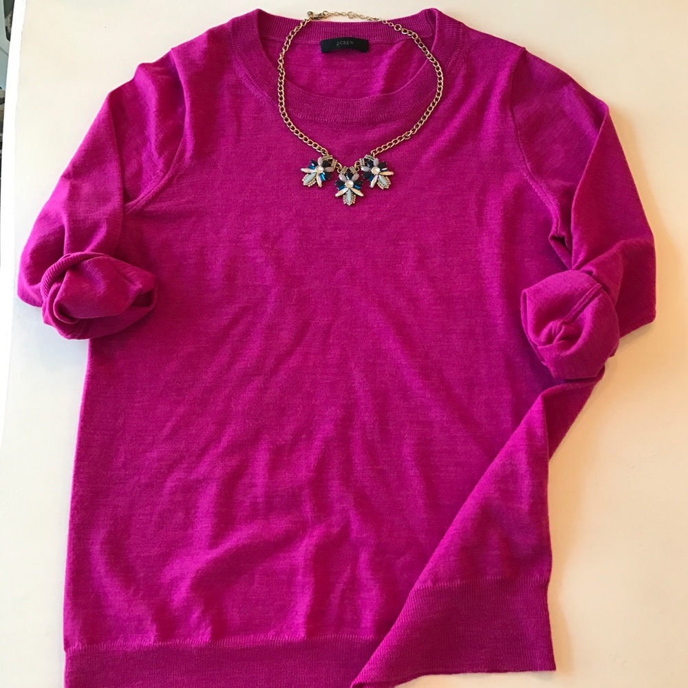 Hot pink JCrew Tippi sweater! Size Med 💗