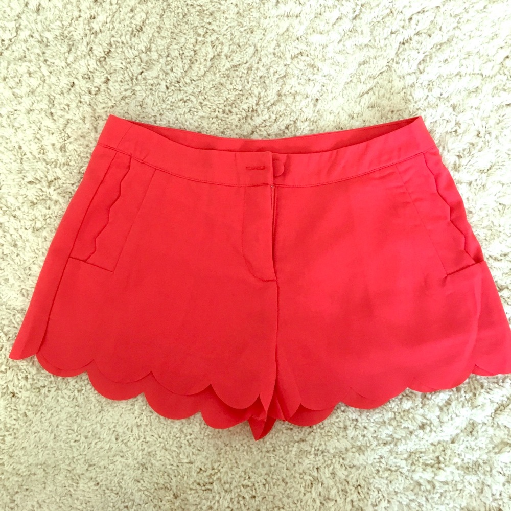 Scalloped Red Shorts
