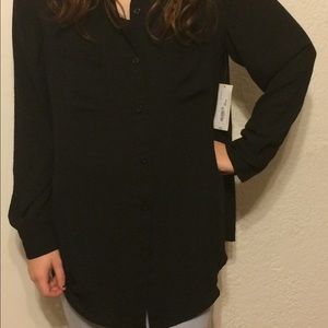 Black sheer shirt by a.n.a.