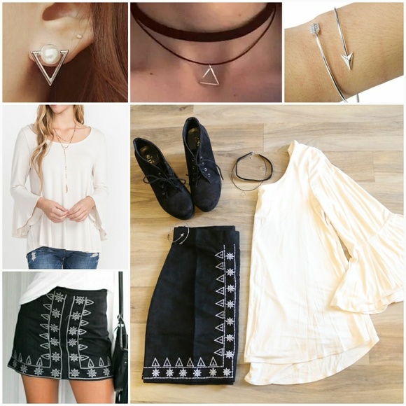 Vegan Suede Pattern Skirt - Picture 6 of 6