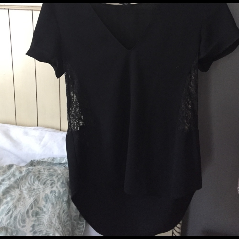 Zara Black top with lace sides