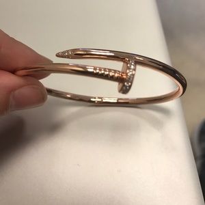 18K Rose Gold Plated and Nail Cuff Bangle