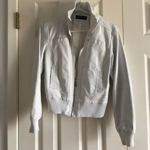 White Faux Leather Jacket