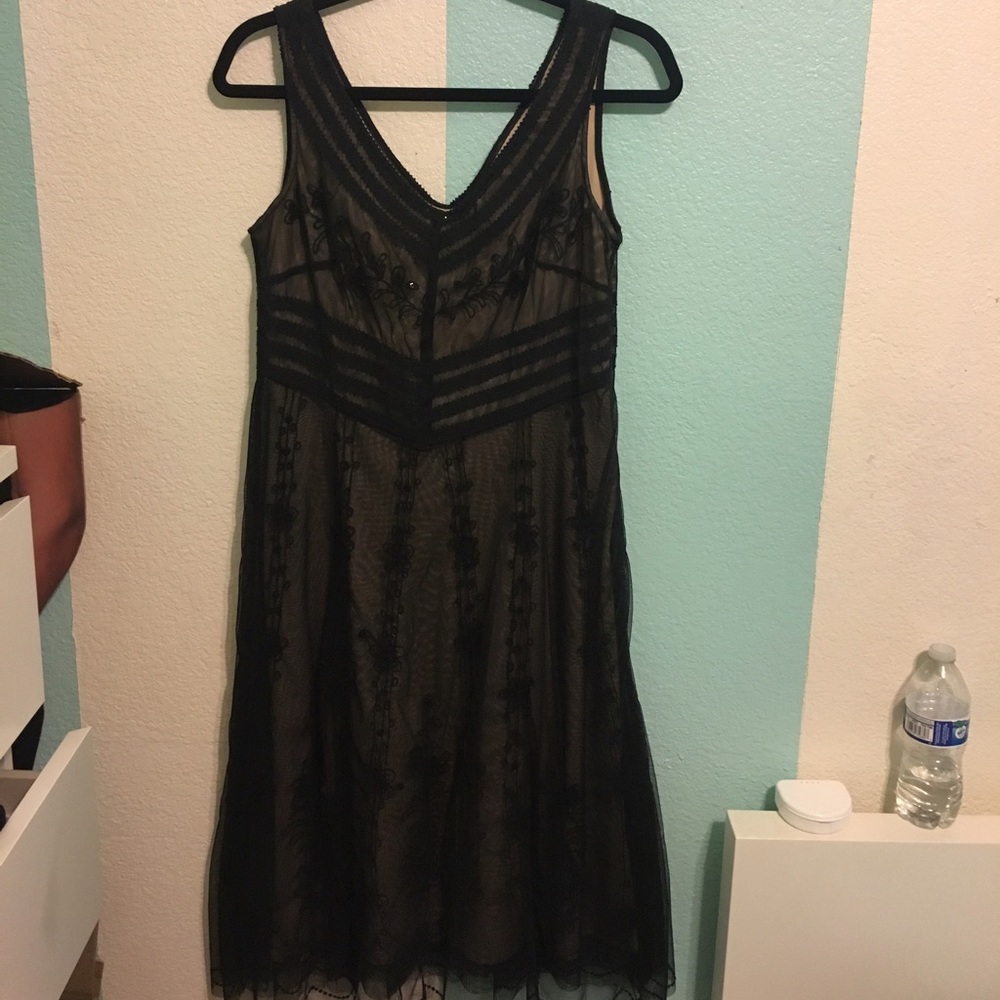 black and nude formal dress