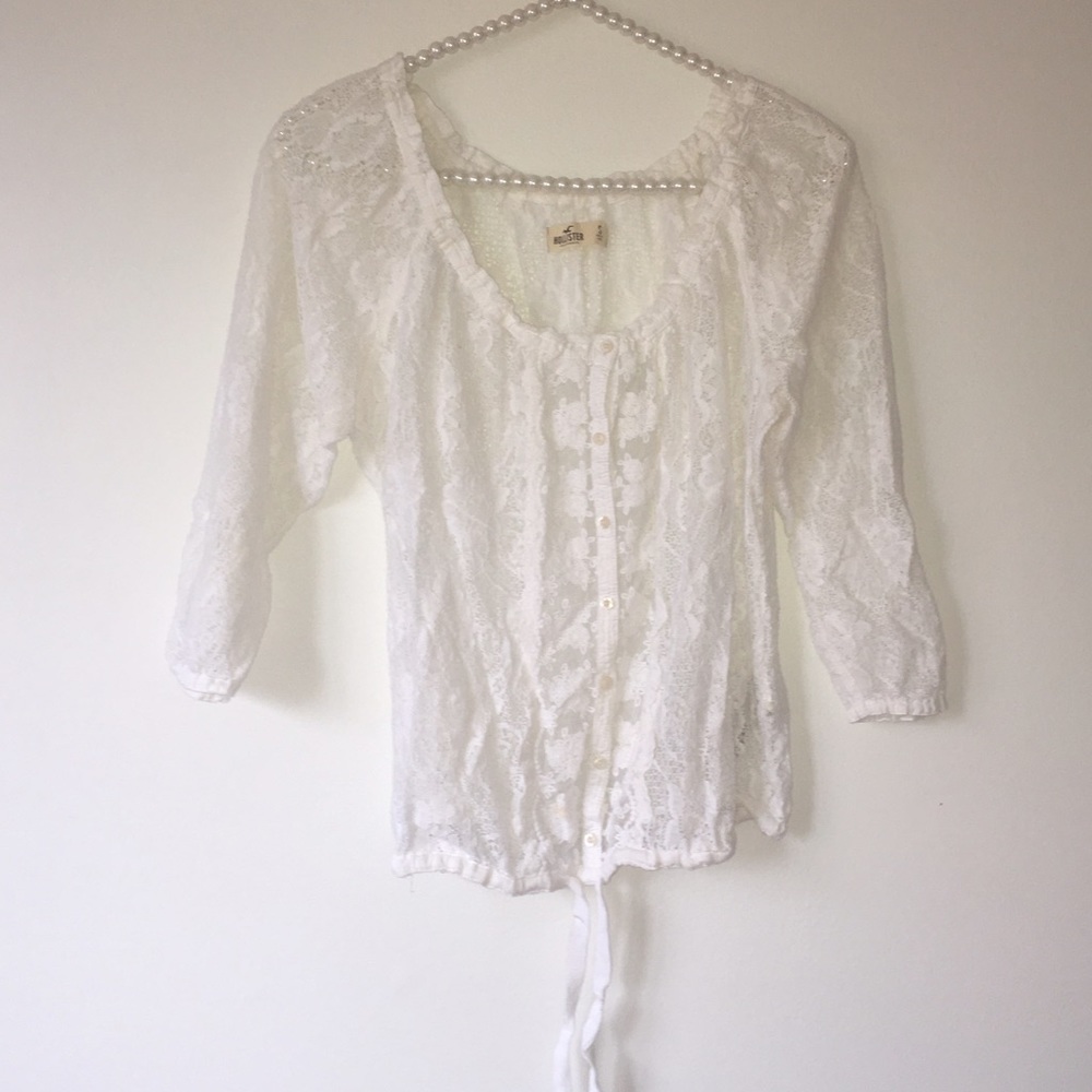 🖤Lace Hollister quarter sleeve shirt🖤