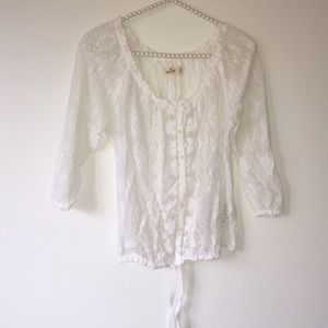 🖤Lace Hollister quarter sleeve shirt🖤