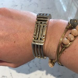 Tory Burch gold Fitbit hinged bracelet