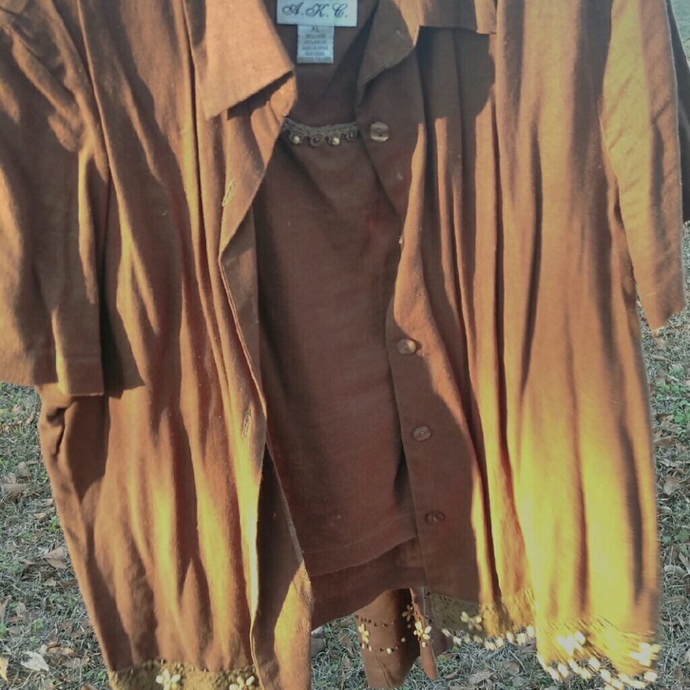 Soft Light Brown Three Piece Outfit