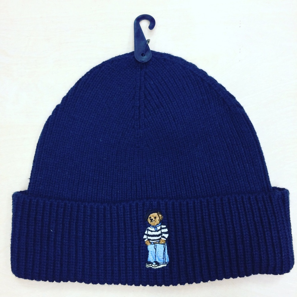 RL Polo Cotton "Bear" Beanie "Hunter Navy"