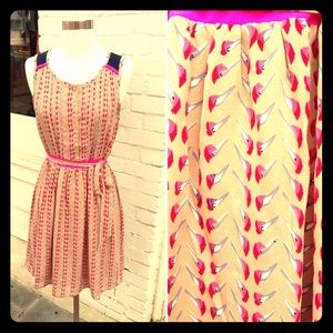 SALE❣️Boutique Bird Print Dress Lady's Large⚜️👗💛