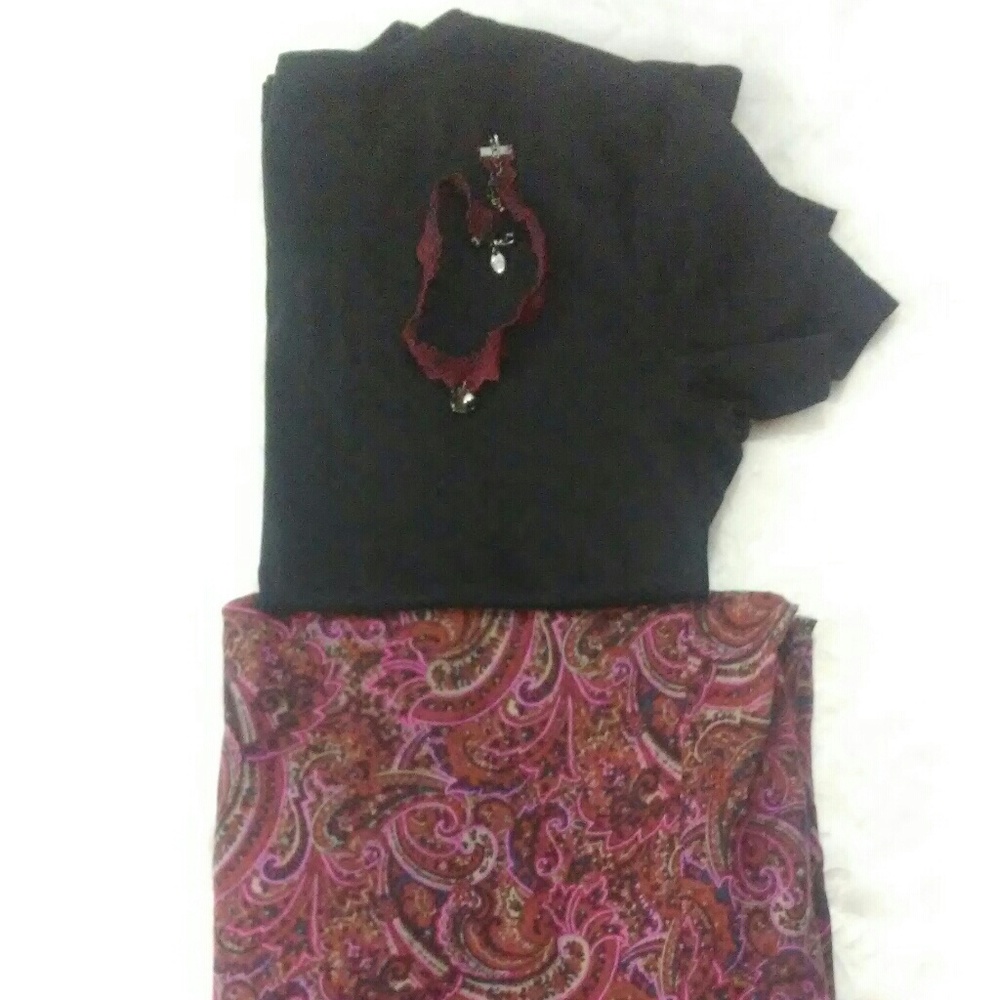 Eddie Bauer Paisley LONG skirt 36 1/2 inches long