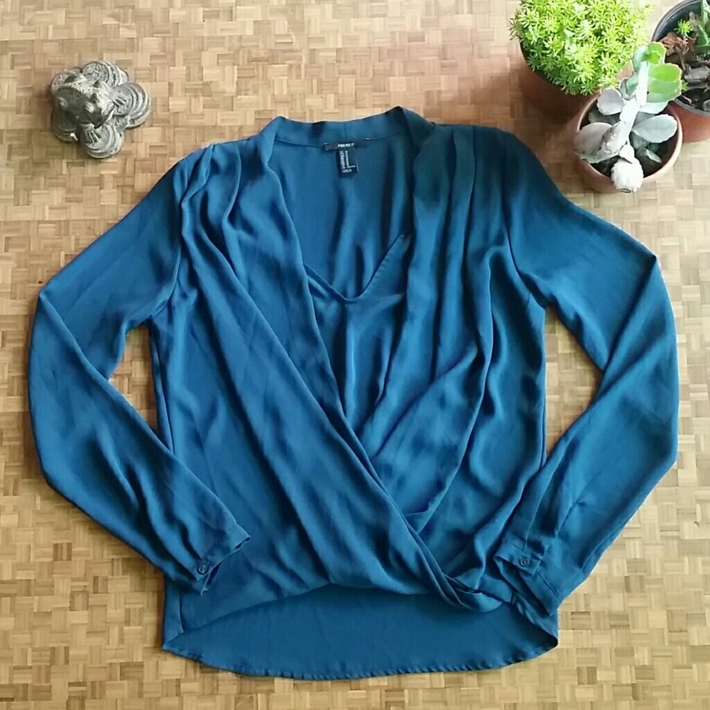 Bottle Green Flowy Blouse