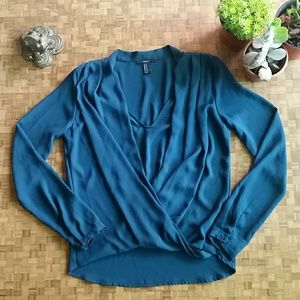 Bottle Green Flowy Blouse