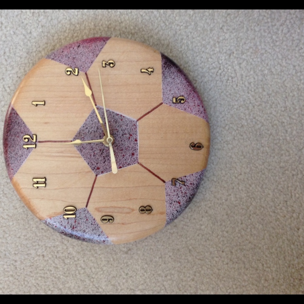 Wooden soccer ball clock!