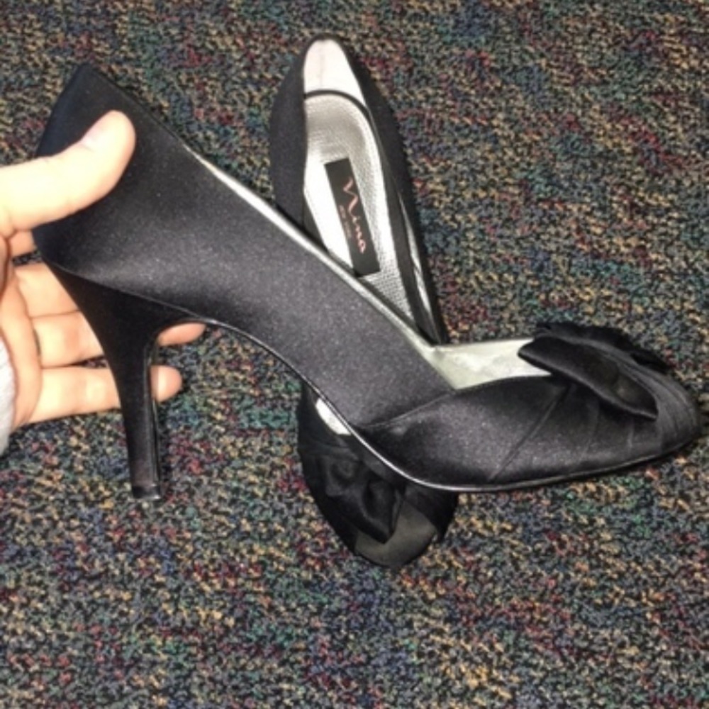 Black Satin heels