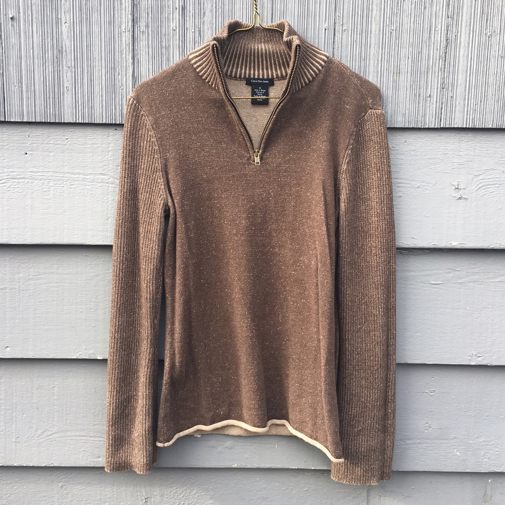 Calvin Klein pullover sweater brown boho top shirt