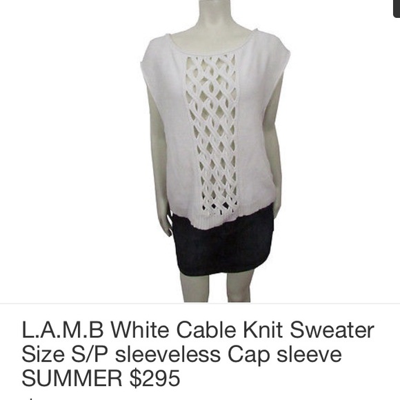 L.A.M.B. Sweaters - White cable knit sweater by L.A.M.B.