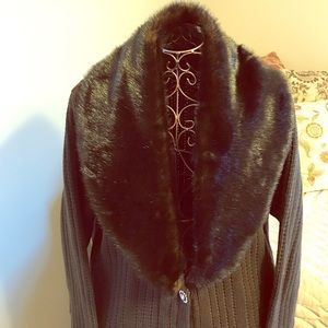 Brown knit Sweater coat.