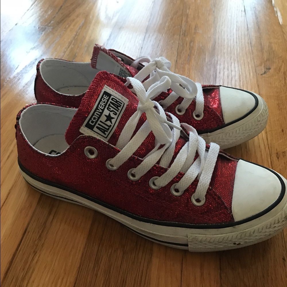 Red sparkly converse