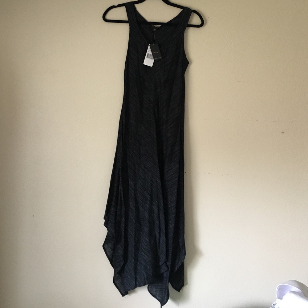 Asymmetrical black summer dress