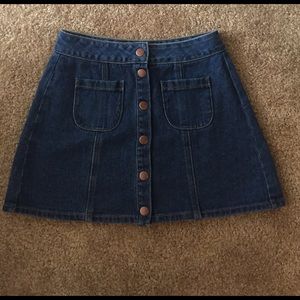 Brandy Melville button front denim skirt.