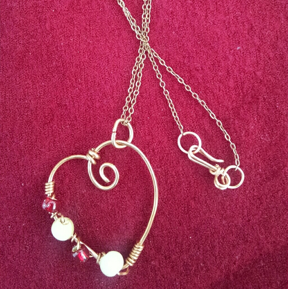 Copper Wire Heart Pendant