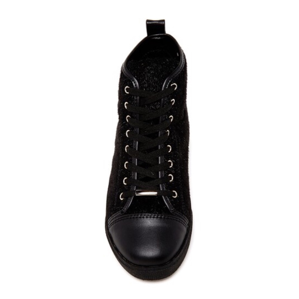 Black Pony Hair High Top Sneakers - Picture 4 of 4