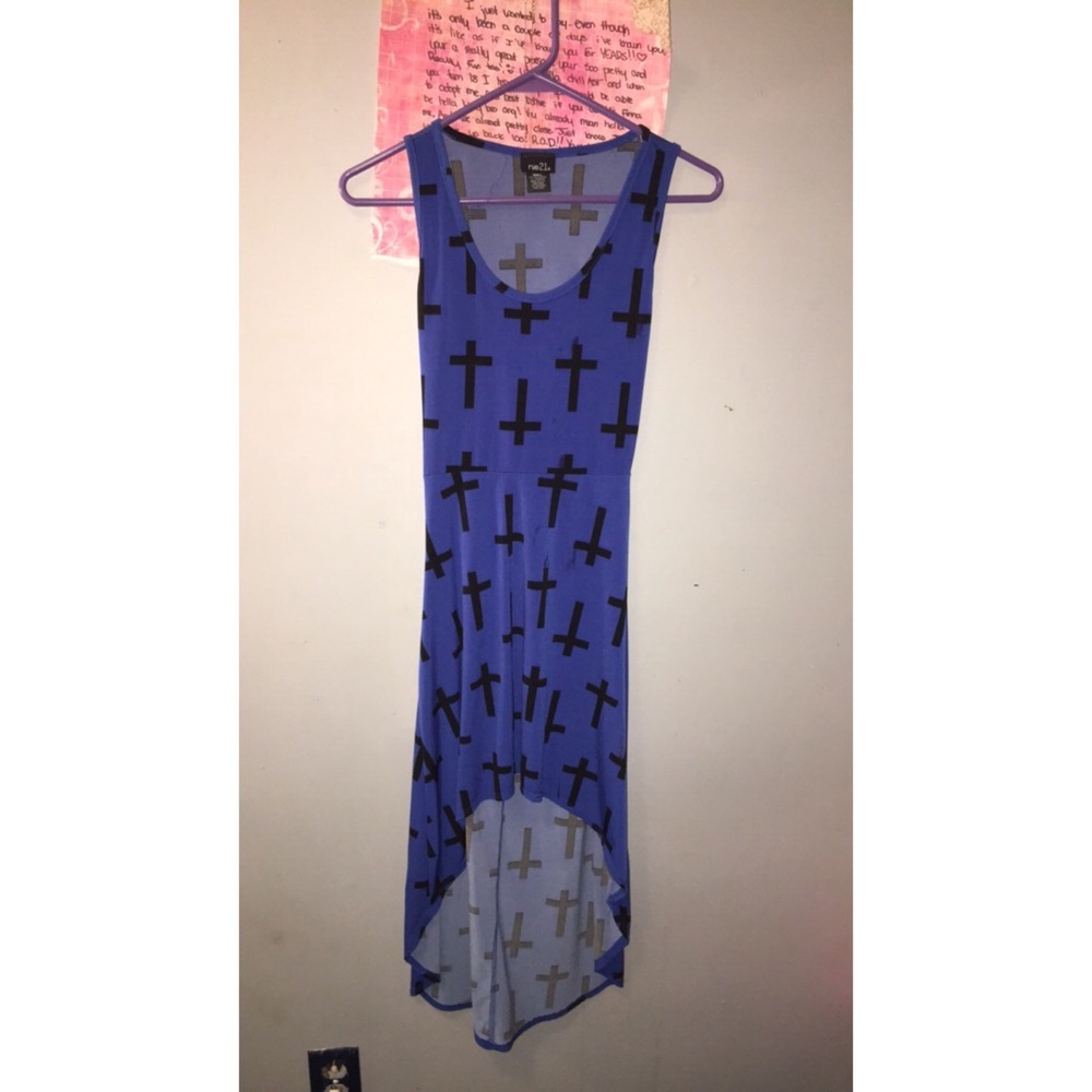 Blue high low cross dress