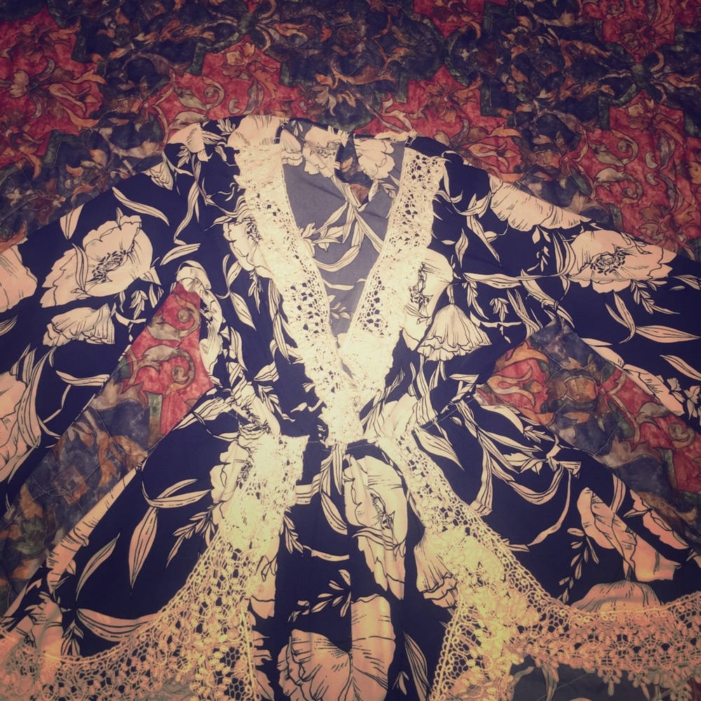 Navy blue lace romper