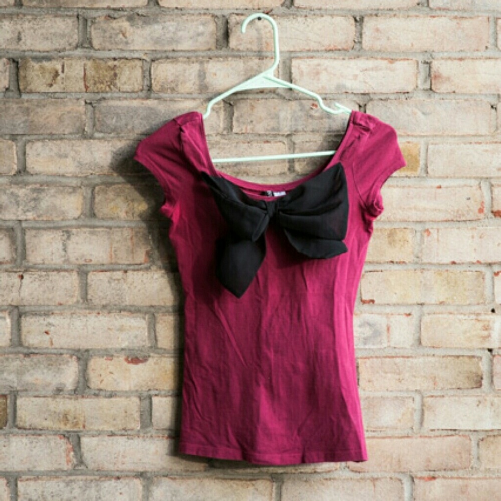 Red Blouse with Big Bow