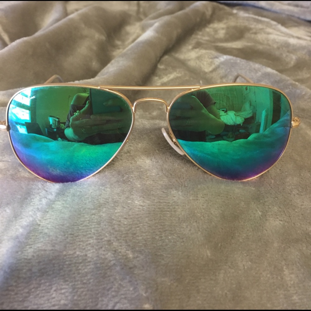 Ray Ban Original Aviator 58mm Green flash
