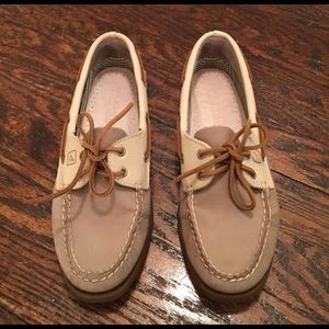 Two-tone Sperry boat shoes
