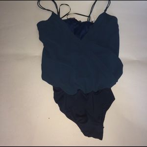 Teal body suit