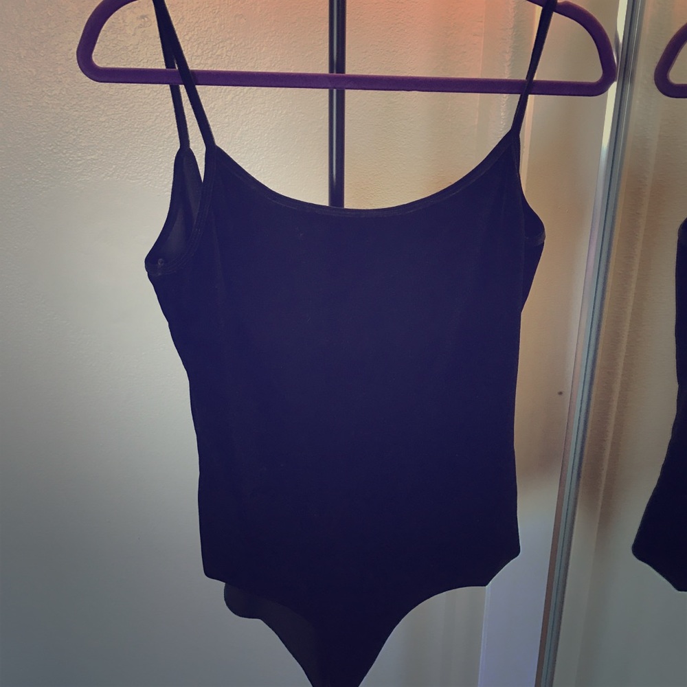 Black velvet body suit