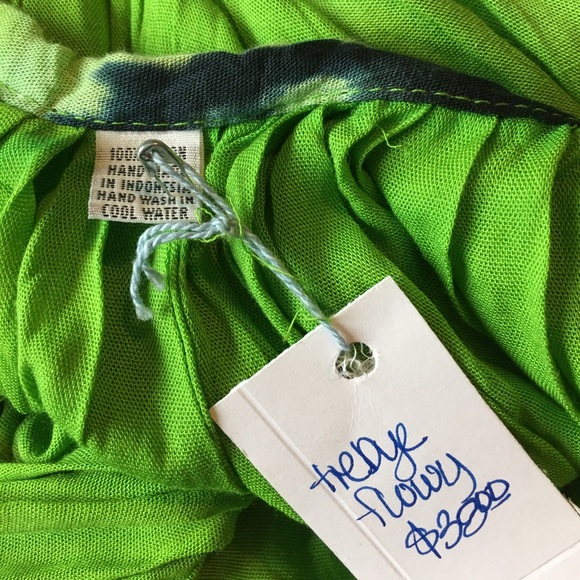 Boutique Swim - Green Tie Dye Dress Coverup Green Blue Small to 2X Boutique Swim - Green Tie Dye Dress Coverup Green Blue Small to 2X