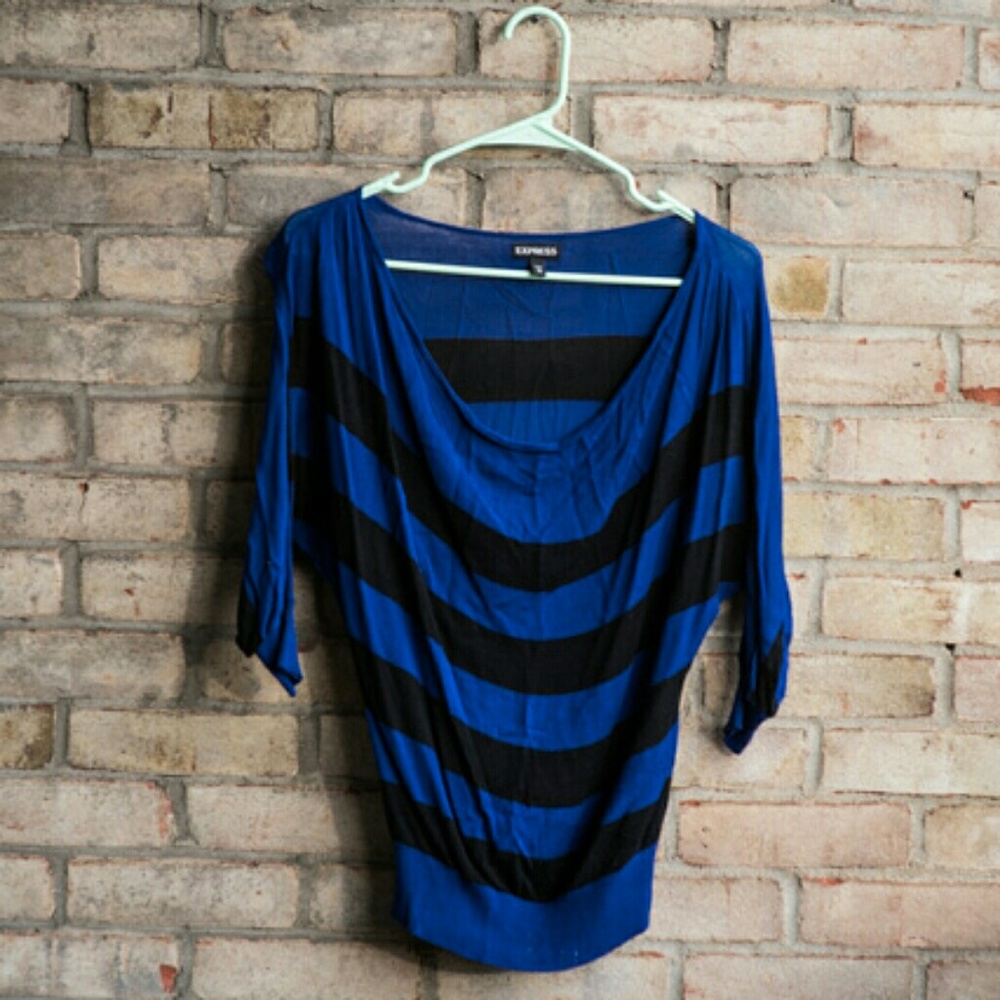 Oversize Blue Striped Top