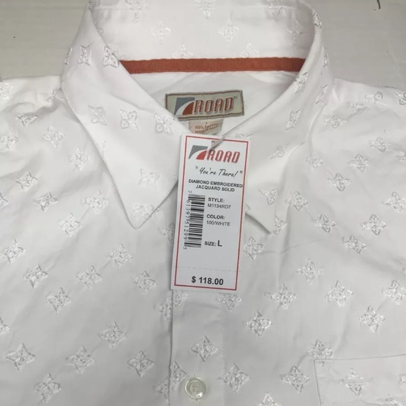 ROAD Apparel-Diamond Embroidered Jacquard Shirt L - Picture 2 of 5