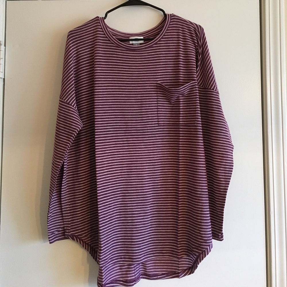 Old Navy XL Sweater-Knit Top NWT- Burgundy Stripe