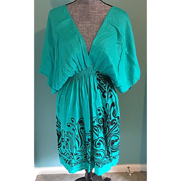 boutique Other - Kimono Dress Coverup Turquoise Teal fit Small - 2X boutique Other - Kimono Dress Coverup Turquoise Teal fit Small - 2X