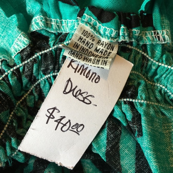 boutique Dresses - Kimono Dress Coverup Turquoise Teal fit Small - 2X boutique Dresses - Kimono Dress Coverup Turquoise Teal fit Small - 2X