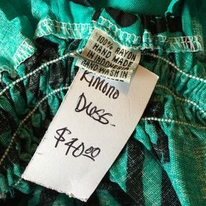 boutique Swim - Kimono Dress Coverup Turquoise Teal fit Small - 2X boutique Swim - Kimono Dress Coverup Turquoise Teal fit Small - 2X