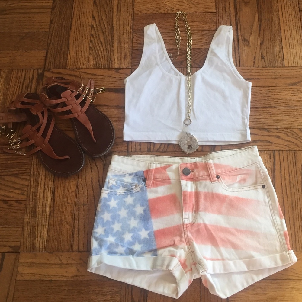🇺🇸American Flag Mid-Rise Jean Shorts🇺🇸