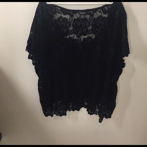 Black floral lace top