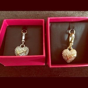 Juicy couture charms hearts silver pink and gold