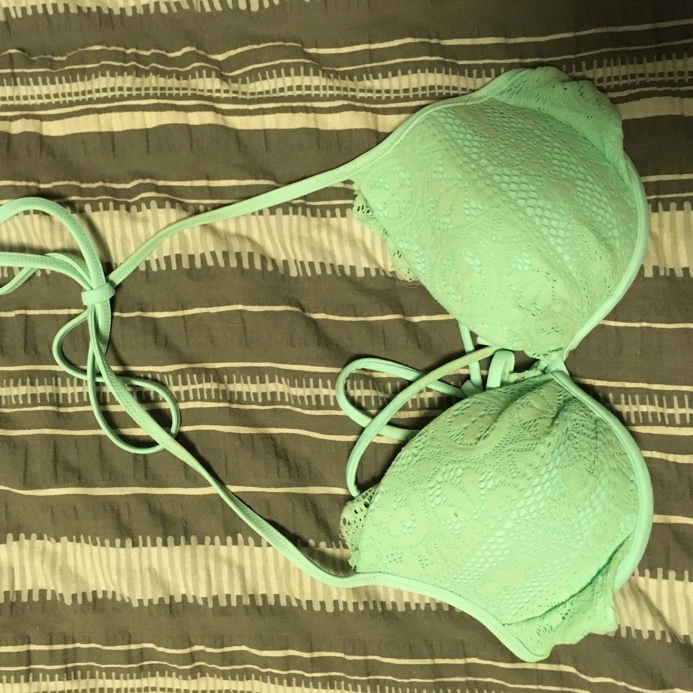 Mint blue bikini top
